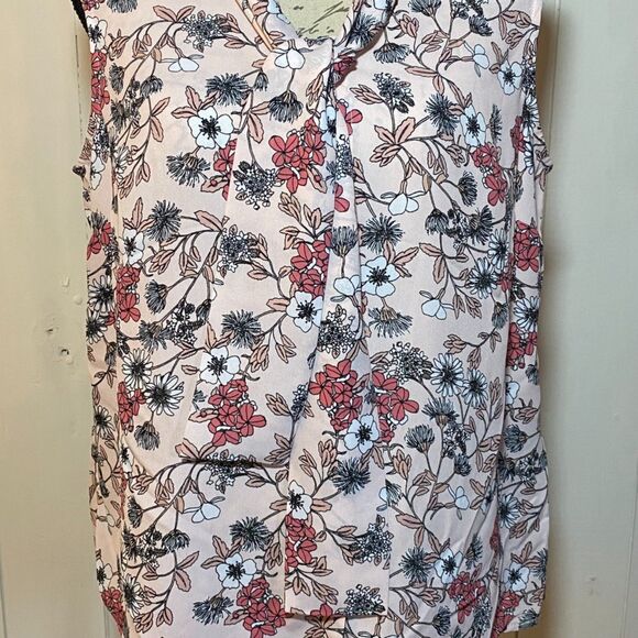 Liz Claiborne Career Pink Floral Sleeveless Top size M - Picture 3 of 5